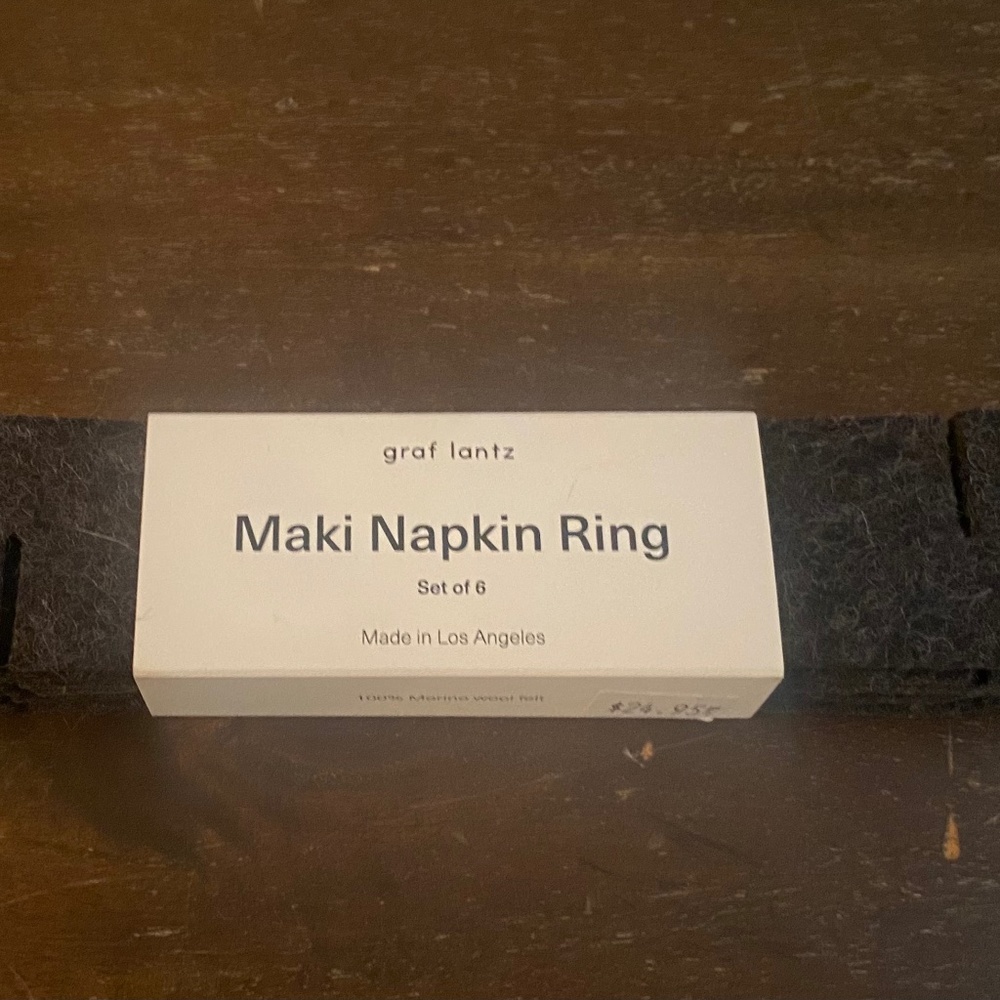 Graf Lantz 100% merino wool maki napkin rings ( set of 6)